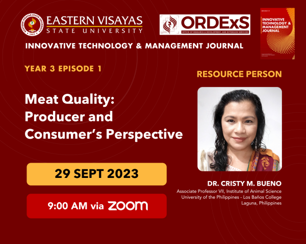 ITMJ Webinar Series Year 3 Episode 01 - Meat Quality: Producer and Consumer's Perspective